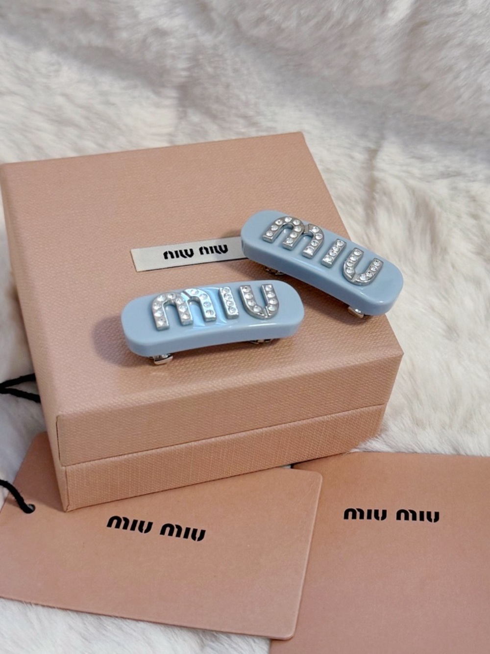 Miu Miu Crystal Logo Hair Clips